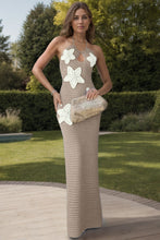 Load image into Gallery viewer, Crochet Flower Halter Neck Knit Dress