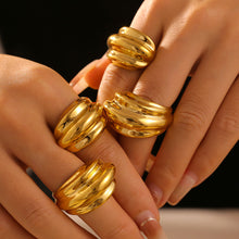 Load image into Gallery viewer, 18K Gold-Plated Titanium Steel Open Ring