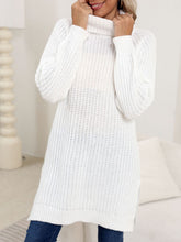 Load image into Gallery viewer, Slit Turtleneck Long Sleeve Sweater