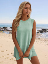 Load image into Gallery viewer, Slit Round Neck Top and Shorts Set