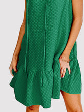 Load image into Gallery viewer, Ruffled Tie Neck Cap Sleeve Dress