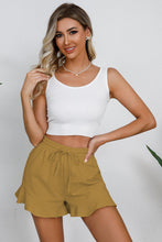Load image into Gallery viewer, Full Size Drawstring Ruffle Hem Shorts
