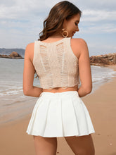 Load image into Gallery viewer, Cutout Round Neck Sleeveless Cover Up