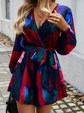 Load image into Gallery viewer, Devine Tied Surplice Long Sleeve Romper