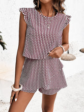 Load image into Gallery viewer, Honey Printed Round Neck Top and Layered Shorts Set