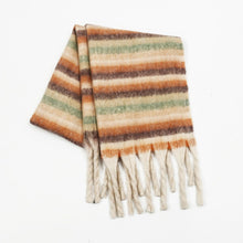 Load image into Gallery viewer, Fringe Contrast Striped Polyester Scarf
