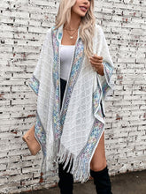 Load image into Gallery viewer, Fringe Half Sleeve Hooded Poncho