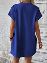 Load image into Gallery viewer, Round Neck Short Sleeve Mini Dress