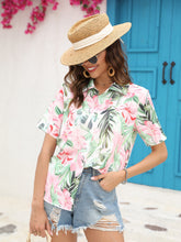 Load image into Gallery viewer, Printed Collared Neck Short Sleeve Shirt