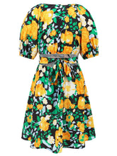 Load image into Gallery viewer, Printed Surplice Short Sleeve Dress