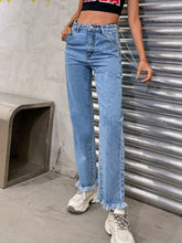 Load image into Gallery viewer, Raw Hem Jeans with Pockets