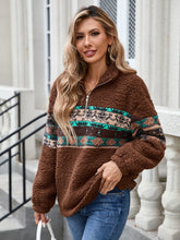 Load image into Gallery viewer, Half Zip Long Sleeve Fuzzy Top