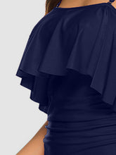 Load image into Gallery viewer, Drawstring Layered Spaghetti Strap One-Piece Swimwear