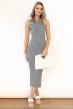 Load image into Gallery viewer, Slit Ribbed Round Neck Sleeveless Dress