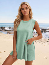 Load image into Gallery viewer, Slit Round Neck Top and Shorts Set