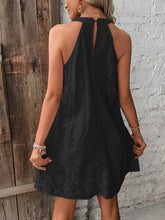 Load image into Gallery viewer, Eyelet Grecian Neck Mini Dress