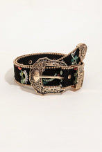 Load image into Gallery viewer, Embroidered PU Leather Adjustable Buckle Belt