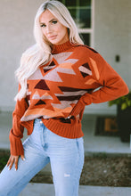 Load image into Gallery viewer, Geometric Mock Neck Sweater