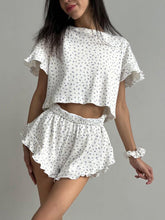 Load image into Gallery viewer, Printed Round Neck Top and Shorts Set