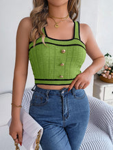 Load image into Gallery viewer, Decorative Button Wide Strap Knit Cami