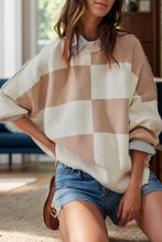 Load image into Gallery viewer, Color Block Round Neck Long Sleeve Sweater