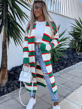 Load image into Gallery viewer, Striped Open Front Longline Cardigan