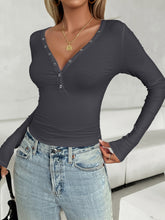 Load image into Gallery viewer, V-Neck Long Sleeve T-Shirt