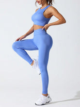 Load image into Gallery viewer, Round Neck Tank and High Waist Leggings Active Set