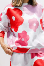Load image into Gallery viewer, Flower Round Neck Long Sleeve Top and Pants Lounge Set