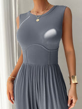 Load image into Gallery viewer, Round Neck Sleeveless Wide Leg Jumpsuit