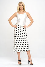 Load image into Gallery viewer, RENEE C Polka Dot Satin Midi Skirt