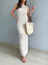 Load image into Gallery viewer, Openwork Slit Round Neck Cover-Up