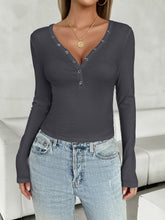 Load image into Gallery viewer, V-Neck Long Sleeve T-Shirt