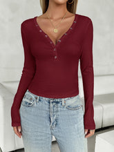 Load image into Gallery viewer, V-Neck Long Sleeve T-Shirt