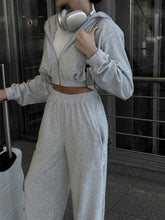 Load image into Gallery viewer, Zip Up Hoodie and Pocketed Pants Set