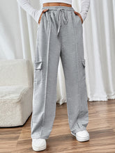 Load image into Gallery viewer, Perfee Drawstring Wide Leg Pants with Pockets