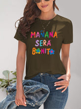 Load image into Gallery viewer, Letter Graphic Round Neck Short Sleeve T-Shirt