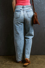 Load image into Gallery viewer, Distressed Raw Hem Straight Jeans