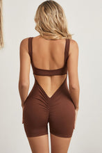 Load image into Gallery viewer, Cutout Scoop Neck Wide Strap Active Romper