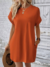 Load image into Gallery viewer, Round Neck Short Sleeve Mini Dress