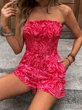 Load image into Gallery viewer, Smocked Printed Tube Romper with Pockets