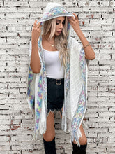 Load image into Gallery viewer, Fringe Half Sleeve Hooded Poncho