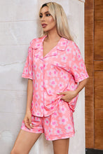 Load image into Gallery viewer, Pocketed Flower Half Sleeve Top and Shorts Lounge Set