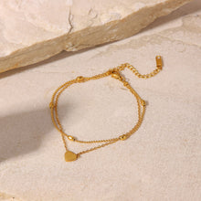 Load image into Gallery viewer, Heart Shape Double-Layered Anklet