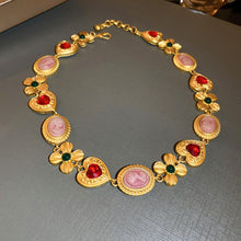 Load image into Gallery viewer, Copper Inlaid Rhinestone Necklace