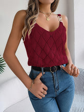 Load image into Gallery viewer, Openwork Scoop Neck Knit Vest