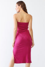 Load image into Gallery viewer, Le Lis Geometric Print Strapless Side Slit Dress