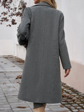 Load image into Gallery viewer, Devine Pocketed Collared Neck Long Sleeve Coat