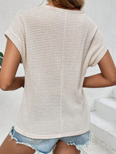 Load image into Gallery viewer, Waffle-Knit Round Neck Short Sleeve Top