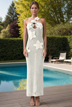 Load image into Gallery viewer, Crochet Flower Halter Neck Knit Dress
